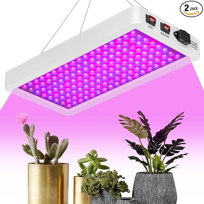 800W LED Full Spectrum Red Blue Plant Lights 100-277V Seeds Hydroponic Lights Veg/Bloom Modes Dimmable UV/IR Succulent Cultivate Lamp Greenhouse Tent Vege Fruits Flowers Potted Cactus Lighting US Plug