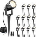 15W Low Voltage Landscape Lights LEDVIE 12 Pack LED Landscape Lighting Outdoor 12V Warm White LED Landscape Light Waterproof Garden Pathway Lights Wall Tree Flag Spotlight with Spike Stand