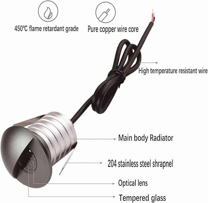3W Mini LED Beam Spotlight Concealed Background Wall Ceiling Lamp Recessed Outdoor Landscape Lights Half Moon Anti-Glare Led Spot for Cabinets DecorateNeutral White 4000k 6pcs3W