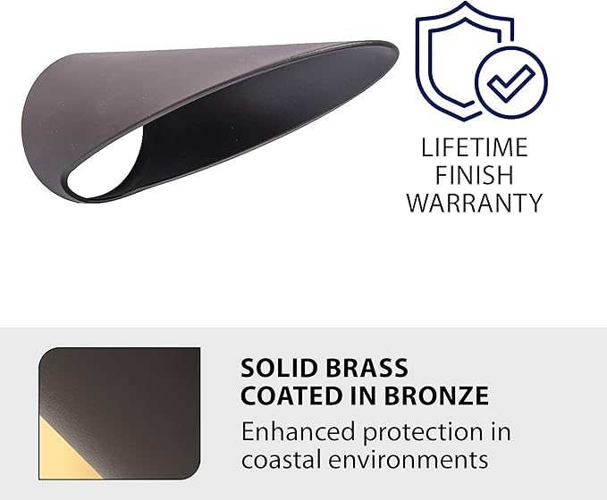 WAC Landscape Lighting 8in Long Cowl for WAC Landscape Lighting Mini Accent Light in Solid Brass Coated with Bronze