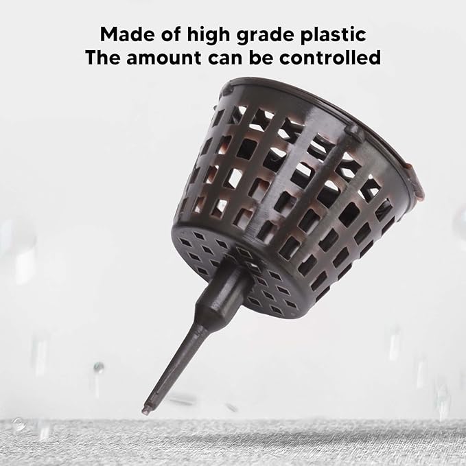 100PCS Plastic Fertilizer Box Mesh Basket with Lid Planting Fertilizer Net Pot Just Needs to be Inserted Directly Into The Growing Soil (Large Size with Lid)