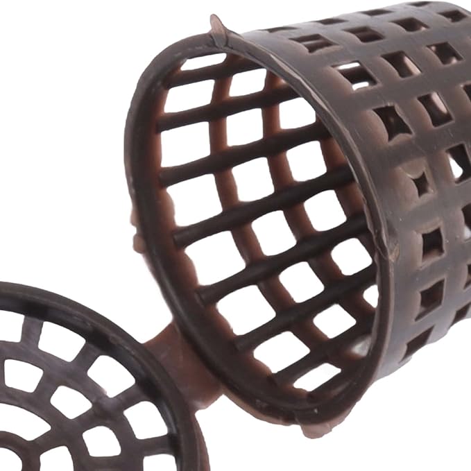 100PCS Bonsai Fertilizer Cups Plastic Fertilizer Mesh Basket with Lid Planting Fertilizer Net Pot Garden Nutrition Box Tools for Succulents and Orchids (Small Size with Lid)