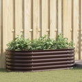 Steel Planter Raised Bed Metal Flower Box Planter Raised Beds Outdoor Garden for Planting Fruit 63x31.5x17.3 Brown-908