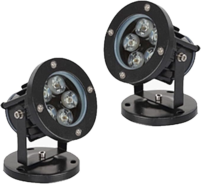 2PCS LED Floodlight - Round Projection Lights Adjustable Spotlight LED Tree Lamps IP65 Outdoor Waterproof Landscape Lawn Light(White2w(AC220v))