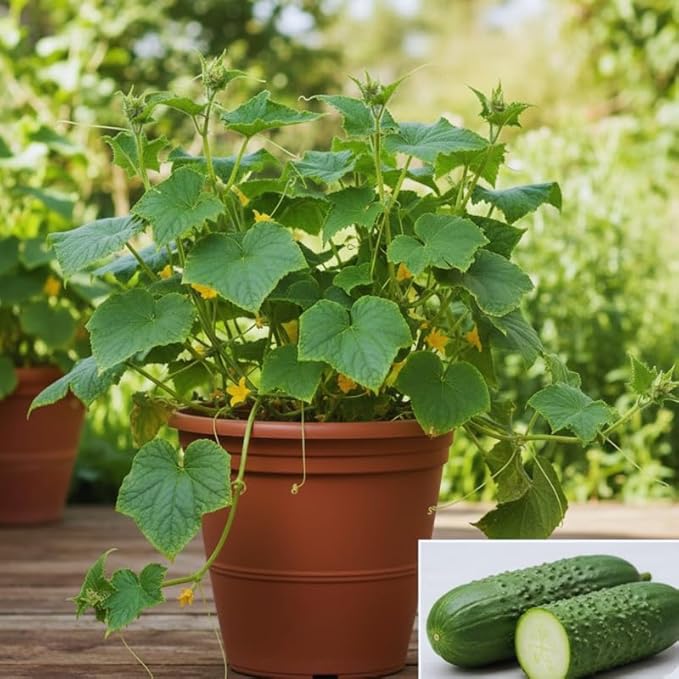 2 Green Cucumber Plants Live for Planting Live Cucumber Plants for Planting 4 to 7 Inches Tall Vegetable Plant