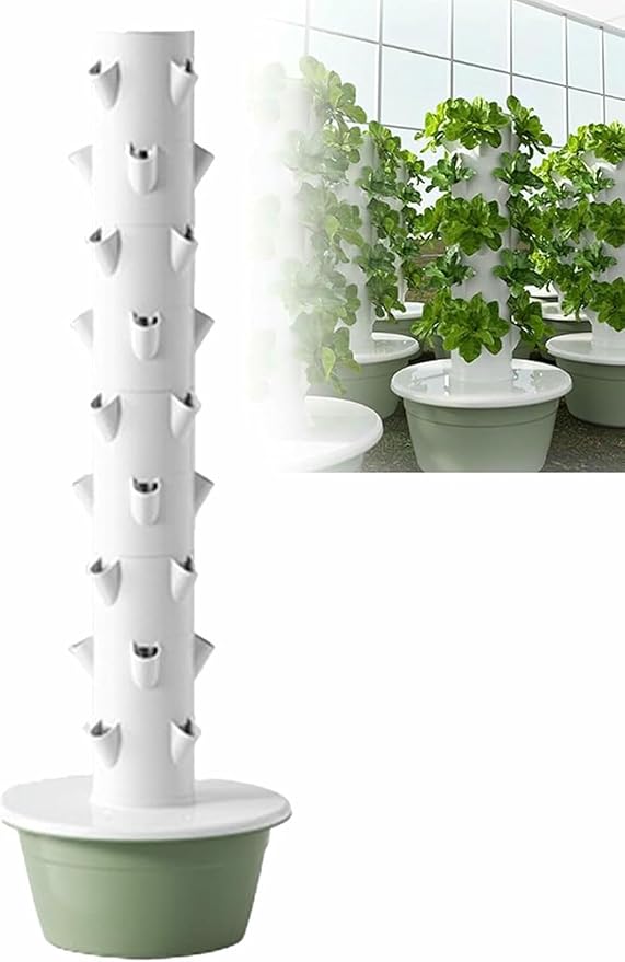 Hydroponics Growing systemvertical Farming Tower Outdoor hydroponic System for Gardening Lover Indoor Herbs Fruits and Vegetables-