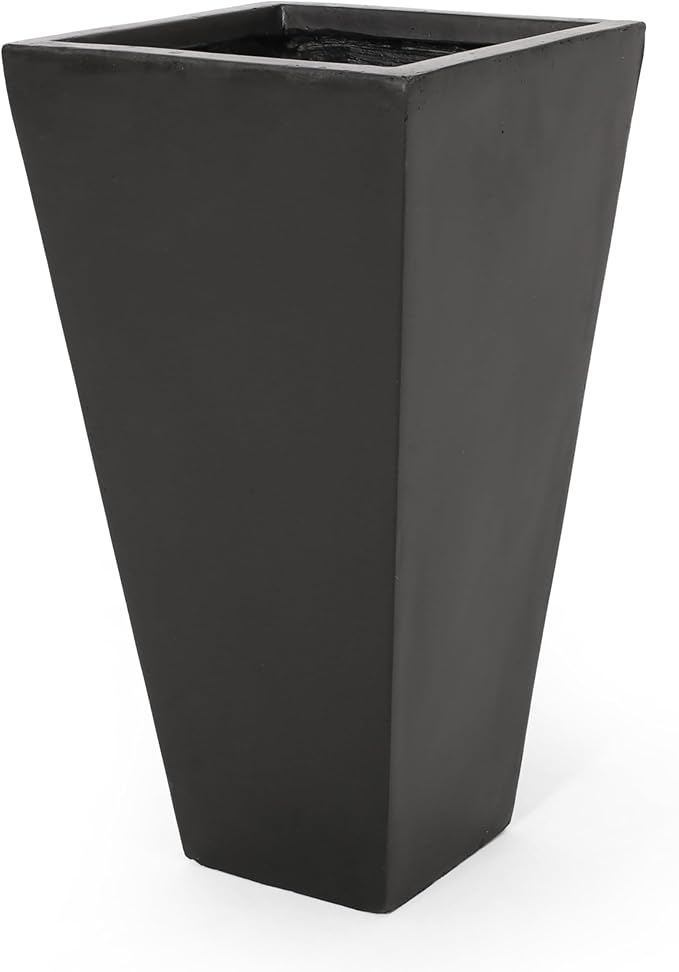 13 Outdoor Small Stone Planter Black