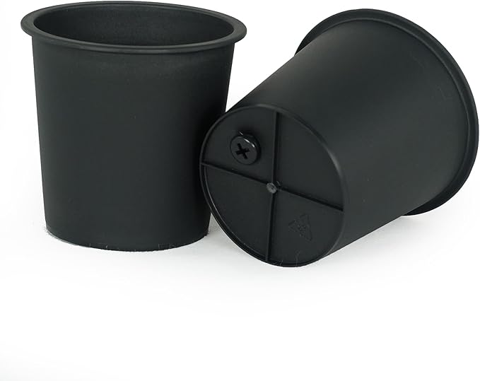 5 Round Plant Pot GPlastic Pots with Drainage (5 Pack)