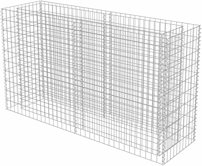Gabion Raised Bed Silver Galvanized Steel 70.9x19.7x39.4 in Gardening Pots &amp Planters 143558