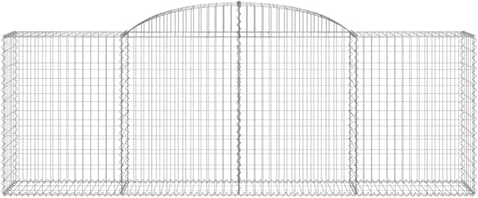 Arched Gabion Baskets 4 pcs 118.1x19.7x39.4/47.2 Galvanized Iron Garden Raised Bed Raised Planter Outdoor Flower Bed Elevated Garden Boxes for Patio Front Yard Backyard Landscaping