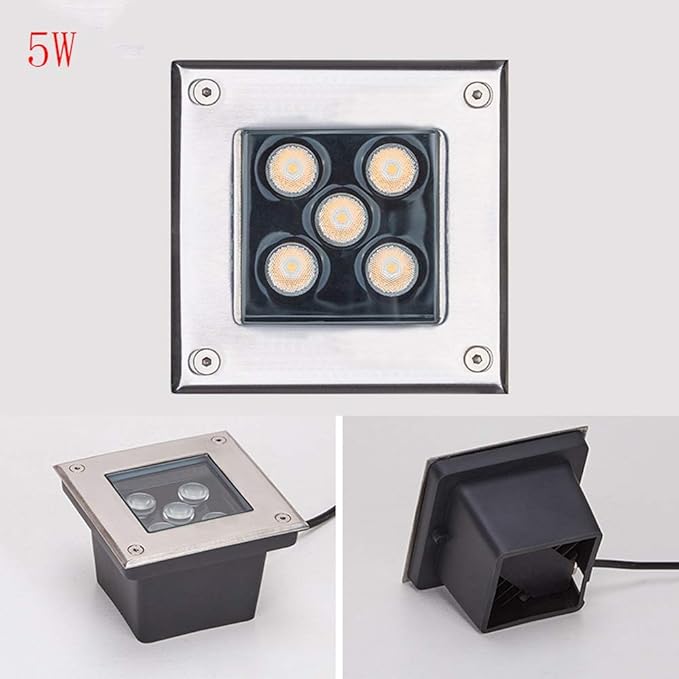 5W LED Embedded Underground Light IP55 Waterproof Outdoor Garden Landscape High Bright Recessed Lamp Buried LED Lighting for Garden Decoration Spotlight Fittings