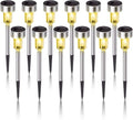 12PCS Solar Garden Stake Light Weatherproo for Outdoor Pathway LightingStainless Steel LED Landscape No Wires Required with Automatic Night Activation(Warm White)