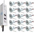 Mini Spotlight 1W Recessed Spot DC12V White Shell Lighting Angle 30° with Transformer 15Pack (Natural)