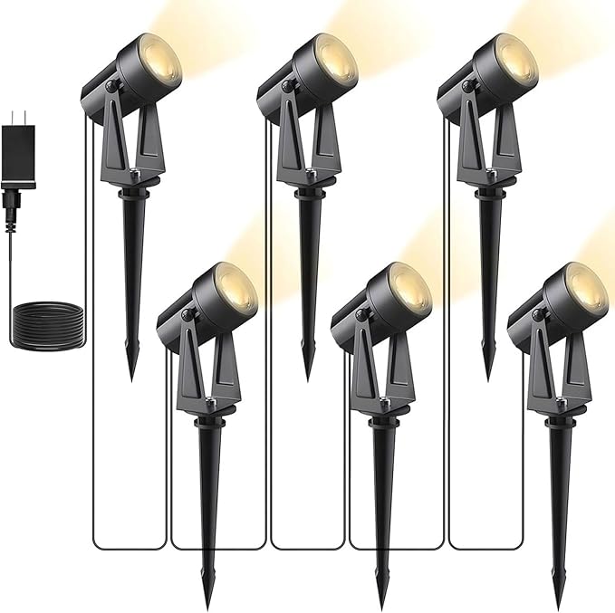 Svater 6 Pack Landscape Lighting + 75FT G40 Solar String Lights Outdoor with Remote