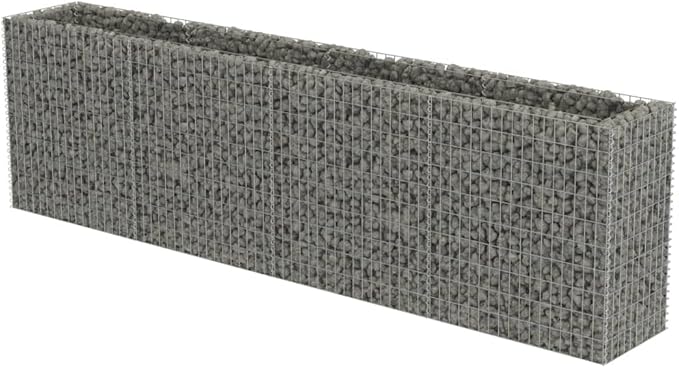 Gabion Planter Raised Bed Outdoor Garden Galvanized Steel Wire Mesh Grid Stone Wall Flower Raised Bed for Vegetables Flowers Plants 141.7 x19.7x39.4