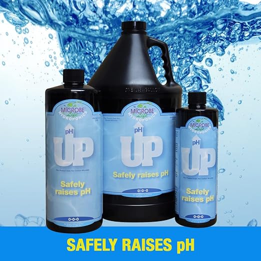 Microbe Life Hydroponics pH Up pH Control Liquid Premium Buffering for pH Stability Increases pH Levels Use with Any Feeding Systems Including Hydroponics or Soil 1 Gallon