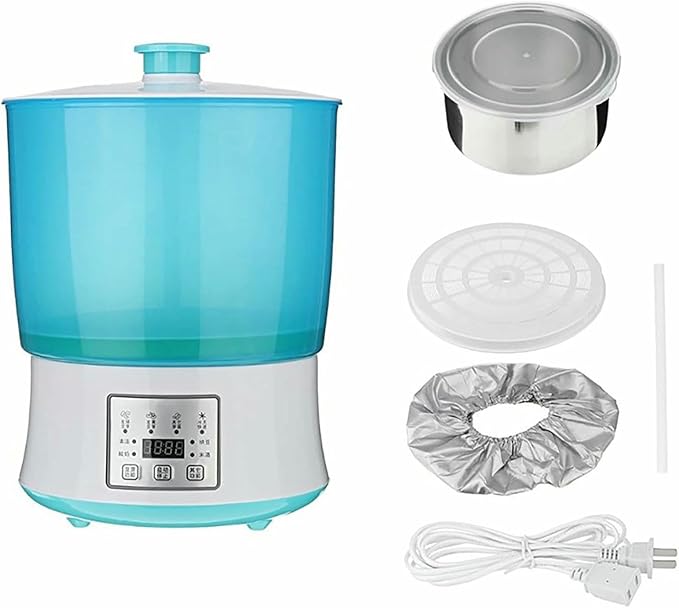 Automatic Bean Sprout Machine Electric Sprouter Bean Growing Machine 2-Layer Constant Temperature Large-Capacity Seed Germination Kit Sprouting Seedli