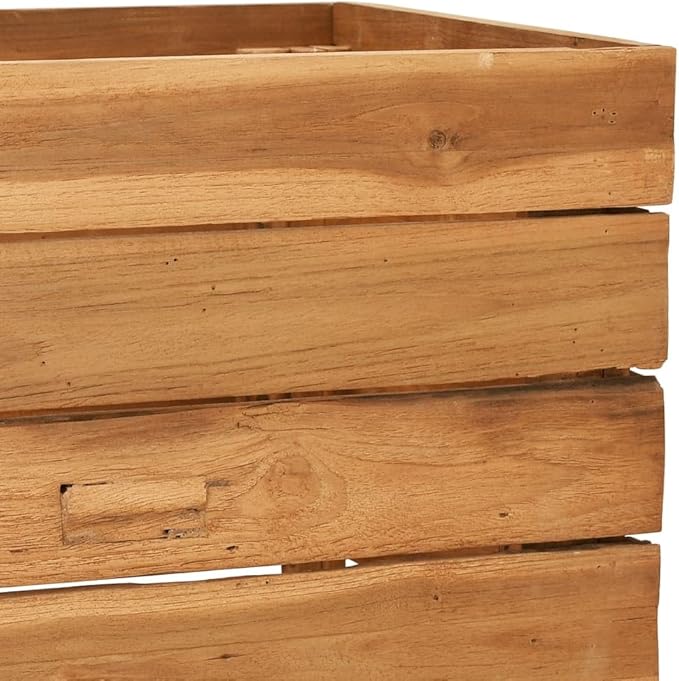 vidaXL Stylish and Durable Solid Teak Wood Raised Bed with Steel Rack for Indoor or Outdoor - Ideal for Flowers or Plants