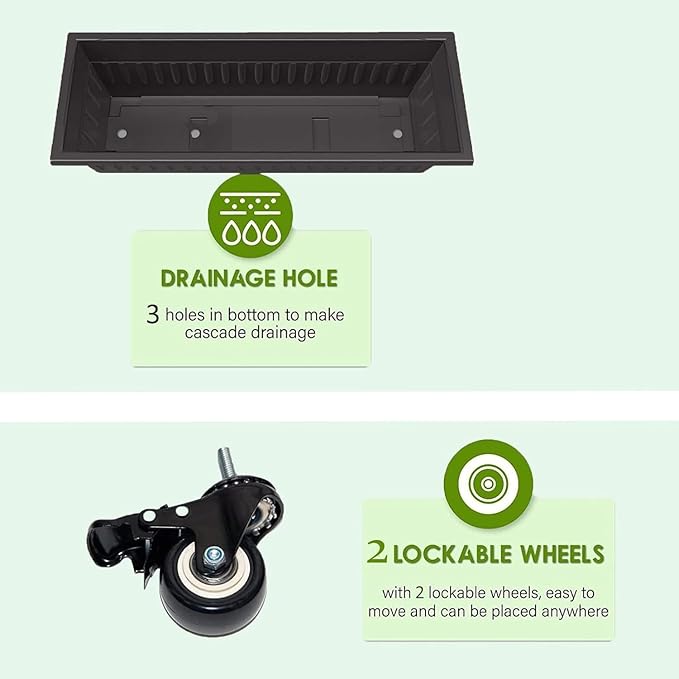 Homdox 2 Pack Elevated Garden Bed 5-Tier Freestanding Vertical Raised Bed for Gardening 5 Garden Planter Boxes &amp 5 Hooks Perfect to Grow Vegetables Herbs Flowers Outdoor Indoor Black with Whee