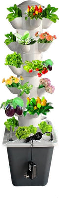 Hydroponics Growing SystemVertical Garden Indoor Outdoor Garden Tower Aeroponic Tower for Herbs Fruits Vegetables No Seedlings Included(30holes)