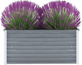 Garden Raised Bed Outdoor planters Garden Bed Planter Boxes Outdoor Suitable for Backyard Patios Flowers Restaurants Galvanized Steel 39.4x15.7x17.7 Gray