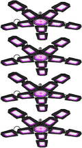 4Pcs 400W LED Plants Light E27 Deformable Grow Lamp Bulbs Seedling Hydroponic Fill Lamp 100-277V Foldable Greenhouse Tent Planting Box UV/IR Vegs Flower Fruit Cactus Potted Moss Cultivate Lighting