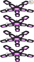 4PCS 300W Adjustable Panels LED Full Spectrum Planting Grow Lamp 2835 DiodesIndoor Plants for Seedling Veg/Bloom Growth Lamps E26/E27 All-Stage Seed Grow Light 110V Flower Blooming Cabinet Lighting