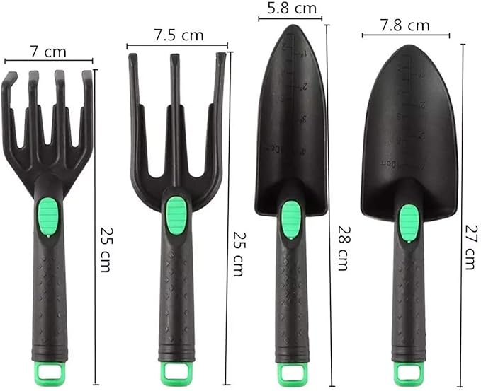 Garden Tools Set 4 Piece Heavy Duty Gardening Tools Kit Ergonomic Garden Hand Tools Multifunctional Portable Gardening Tool Set