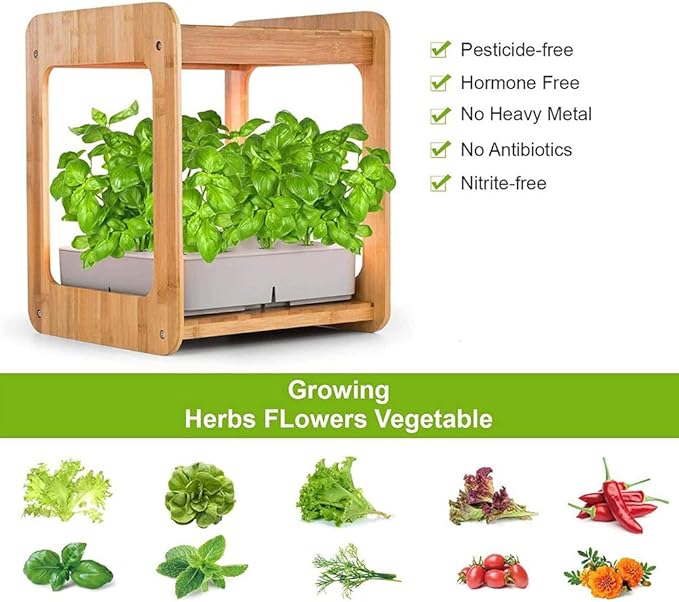 Hydroponics Growing Kits Hydroponics Growing System Indoor Herb Garden Kit with LED Grow Light Hydroponic Garden for Flowers and Vegetables-Intelligent Timing and Light Functions