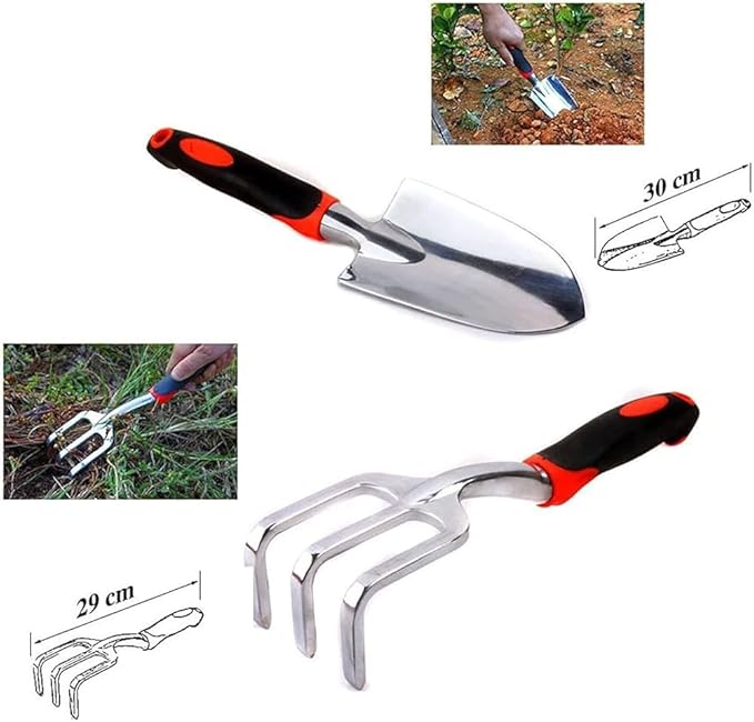 12 Piece Heavy Duty Garden Tools Set with Storage Organizer &amp Ergonomic Handle for Women and Men
