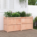 Extra Large Garden Planter Solid Douglas Fir Wood Untreated Rustic Finish 59.1in Rectangular Raised Garden Bed for Outdoor Plants Patio Balcony