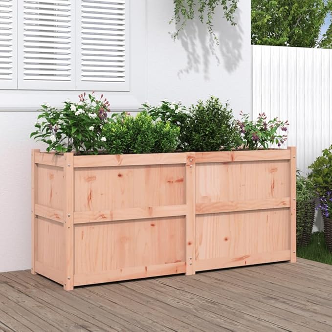 Wooden Raised Garden Bed Garden Planter Box Outdoor Wood Raised Garden Bed for Planting Plants Vegetables 59.1x19.7x27.6 Solid Wood Douglas-257