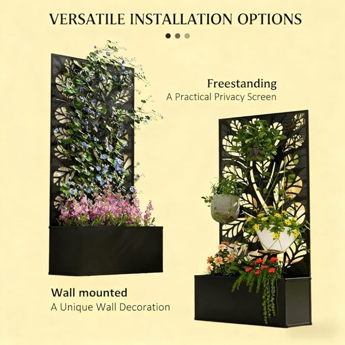 Freestanding or Wall Mounted Flower BedMetal Garden Bed with for Climbing Plantsfor Garden Patio Balcony