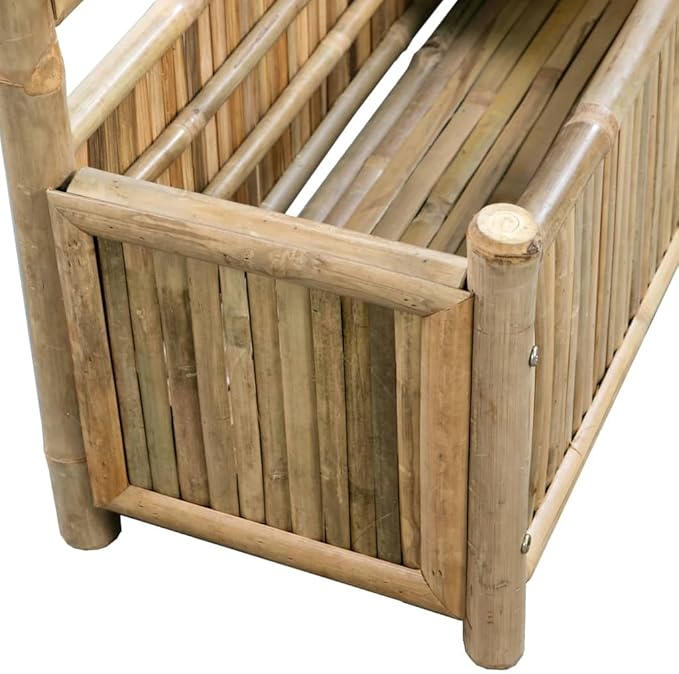 Garden Raised Bed with Trellis Standing Planter Garden beds Outdoor Raised Flower Bed Patio planters Suitable for Courtyard Nursery Corridor Orchard Bamboo 27.6