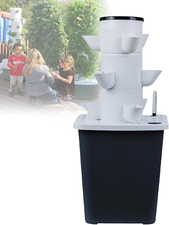 Hydroponic Grow System - 5-Hole Caps Detachable Design Sturdy PP - 90% Water Efficient 3X Faster Growth - Grow Herbs Veggies No Gardening Skills Needed(15holes)
