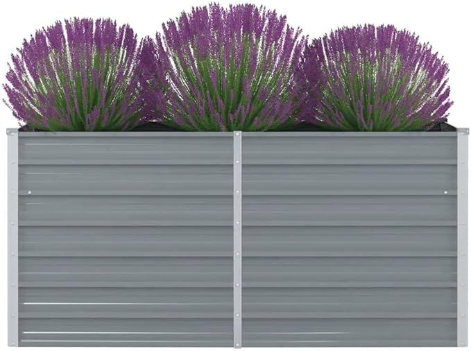 Raised Garden BedElevated Planter BoxRaised PlanterGarden BoxGarden BedPlanterfor Backyard Patio to Grow Vegetables Herbs and Flowers63x31.5x30.3 Galvanised Steel Gray