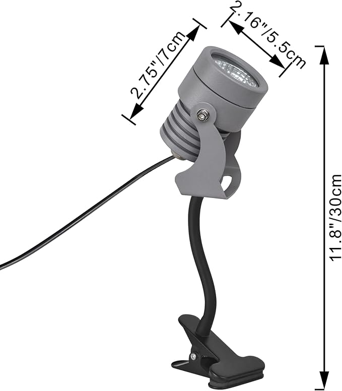 Kiven IP65 Waterproof LED Landscape Up Down Ligh Mini Decorative Spotlight Lamp with Plug-in Cord and Timer for Indoor Outdoor Yard Plants Advertising Board LED Lawn Light (3W Warm White)