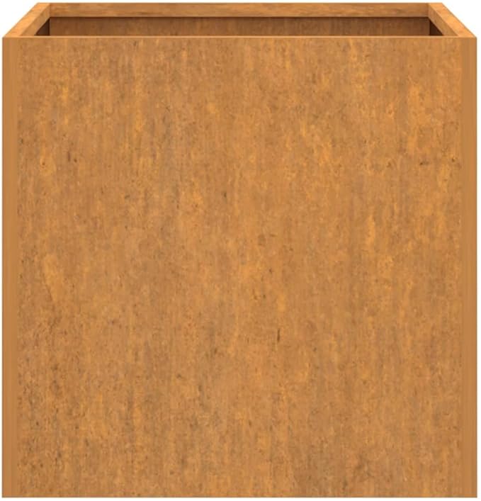 Corten Steel Rectangular Planter 19.3x18.5x18.1 in Weathered Raised Garden Bed for Flowers &amp Vegetables Durable Outdoor Elevated Box for Patio Balcony