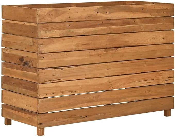 Wooden Raised Garden Bed Flower Planters Box for Growing Flowers Herbs or Veggies 39.4x15.7x28.3-513