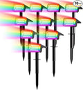 Fabrito Color Changing Solar Spot Lights Outdoor 10 Pack [6+1 Lighting Modes] Auto On/Off RGB Spotlights Waterproof Multicolor Landscape Lights for Garden Tree Halloween Christmas