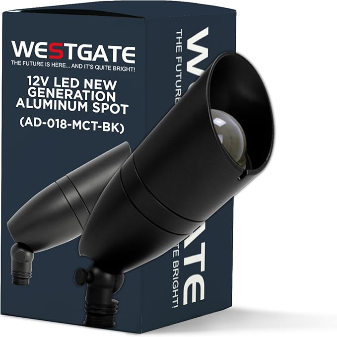 Westgate LED Spot Light - Black Finish 3CCT Selectable 12-24V Deck Driveway Landscape Recessed Lighting Can Lights Pot Lights Outdoor Dimmable High Hats Garden Patio Accent.