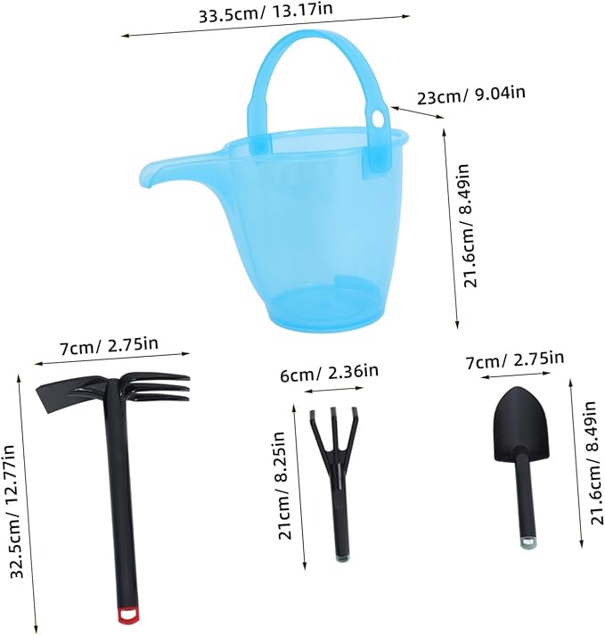 Gardening Tool Set Lightweight Plastic Shovel Rake and Bucket for Beach Sand Play Backyard Planting with Non-Slip Design Versatile Garden Hoes
