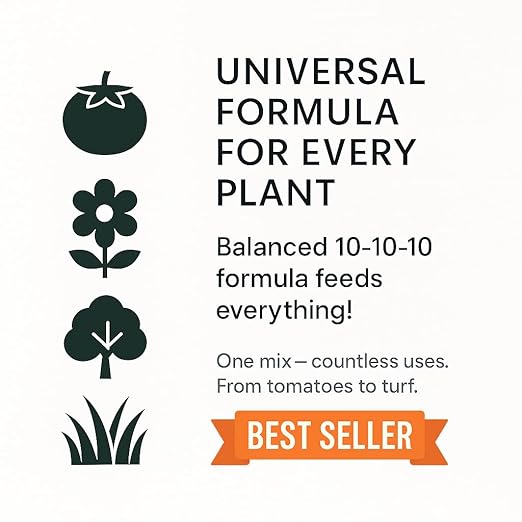 𝐁𝐄𝐒𝐓𝐒𝐄𝐋𝐋𝐄𝐑 10-10-10 Plant Fertilizer Slow Release | 10 10 10 All Purpose Fertilizer for Fruit Trees Evergreens Vegetables Arborvitae Fig Trees Shrubs Pines Oaks Flowers [4 Quarts]