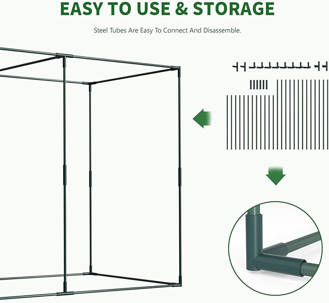 Galvanized Raised Garden Bed with Crop Cage Plant Protection Net Tent Kit for Garden Plant 71x35.4x 59 Plants Protection Tent Cage Metal Planter Box Bottomless Planting Vegetables Outdoor