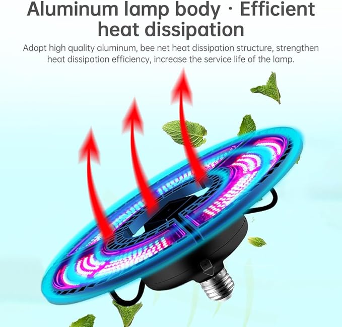 Buachois Grow Lights for Indoor Plants 360 LED Full Spectrum Red Blue LED Plant Growing Lamps with E27 BaseHeight Adjustable Plant Stand for Flowers Vegetables Growth