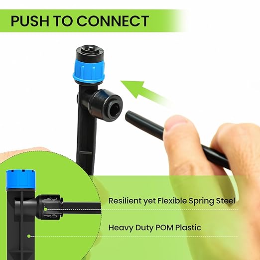 Bonviee Drip Irrigation System 230FT – Quick Connect Garden Watering Kit with Adjustable Drip Emitters 1/4” &amp 5/16” Tubing for Raised Beds Greenhouse Lawn Automatic Timer Compatible