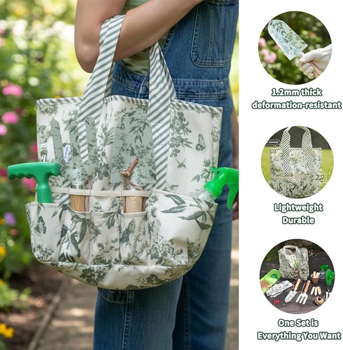 Gardenwind 32pcs Gardening Tools for Women Heavy Duty Gardening Tools Set with Fashion and Function Water Proof Garden Tool Set Gardening Gifts for Women