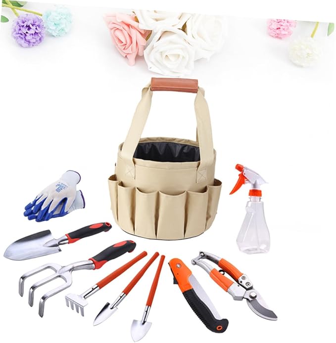 BESPORTBLE 10pcs Aluminium Alloy Garden Tool Set Portable Gardening Supplies for Planting Weeding and Cultivating Flowers and Vegetables