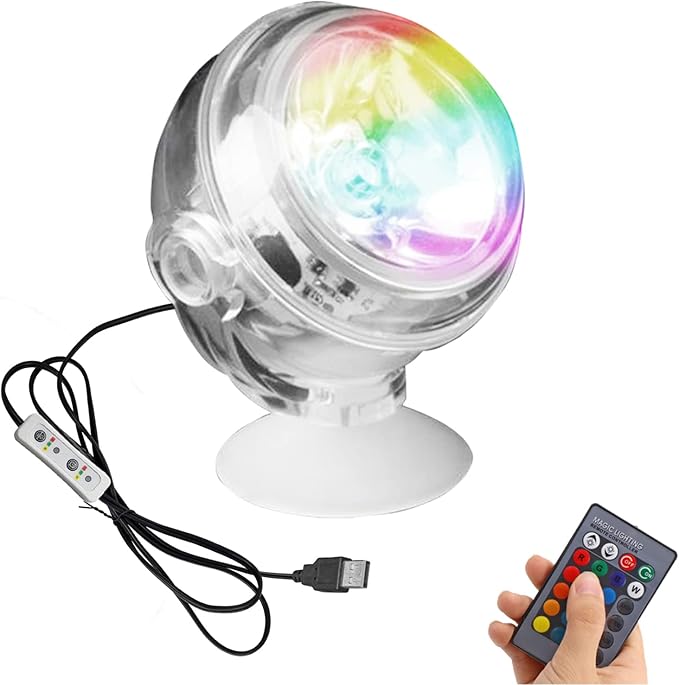 Kiven Led Fish Tank Light Adjustable Landscape Spotlight Outdoor/Indoor RGB Underwater Spotlight Multi-Color Dimmable LED Light with Remote Control &amp Timer Timer for Fish Tank Pond Pool Plant L