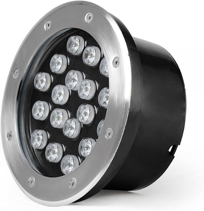 Low Voltage Round LED Ground Light - IP65 Waterproof Landscape Lamp for Driveways Gardens Pathways and Patios (12W Red)